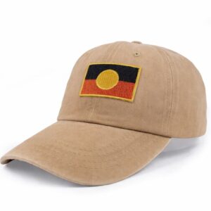 Aboriginal Flag Logo Stone Wash Cap