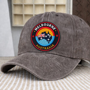 Melbourne Map Logo Stone Wash Cotton Cap